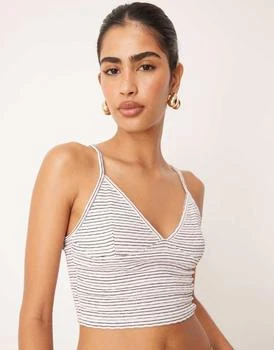 Cotton On Hailey v neck cami in tbc stripe soft pink