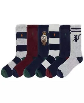 Ralph Lauren Men
s 6-Pack Bear Crew Socks