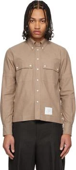 Thom Browne | Brown Cotton Flannel Utility Shirt