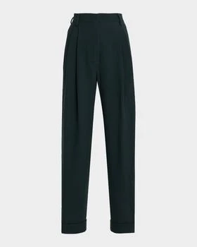 Dries Van Noten | Partan Pleated Straight-Leg Ankle Pants