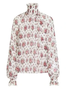 Dolce & Gabbana | Dolce & Gabbana Shirred Floral Print Top