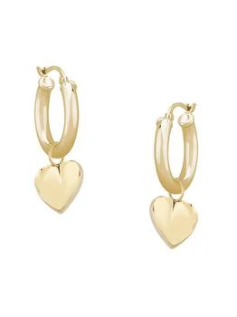 Saks Fifth Avenue | 14K Yellow Gold Heart Drop Huggie Earrings