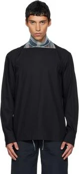 Dries Van Noten | Black Boat Neck Cotton Shirt