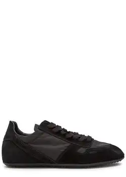Rick Owens | Minimal panelled suede and nylon sneakers