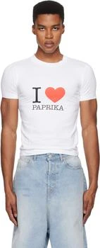 White 
I Love Paprika
 Fitted T-shirt