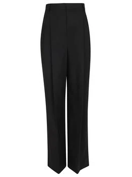 Brunello Cucinelli | Brunello Cucinelli Pleated Monili Chain Detailed Wide-Leg Trousers