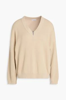 Brunello Cucinelli | Bead-embellished ribbed cotton sweater