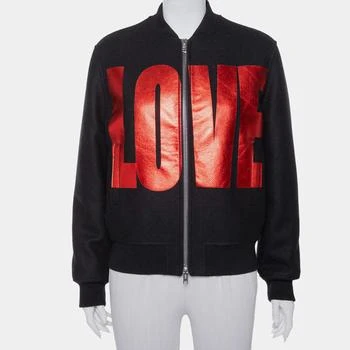 Givenchy | Givenchy Black Wool Love Printed Bomber Jacket M
