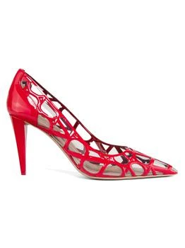 Valentino | 85MM Patent Leather Lattice Pumps