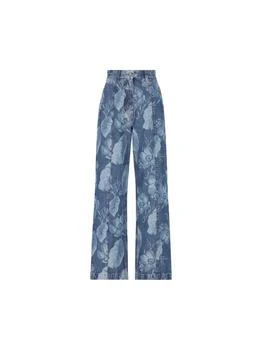 Fendi | Fendi Floral Printed Straight-Leg Long Jeans