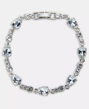 Givenchy Silver Tone Crystal Drama Open Flex Bracelet