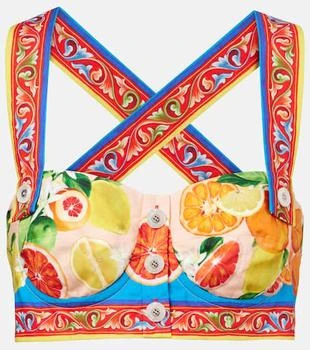 Dolce 
Gabbana | Taormina printed cotton bra top