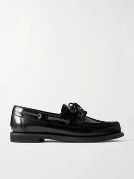 Brunello Cucinelli | Embellished Polished-leather Boat Shoes  - IT38