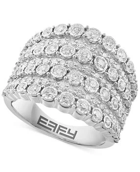 Effy | EFFY® Diamond Multirow Ring (1-3/8 ct. t.w.) in 14k White Gold