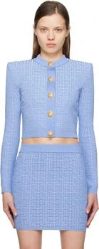 Balmain | Blue PB Labyrinth Knit Cardigan