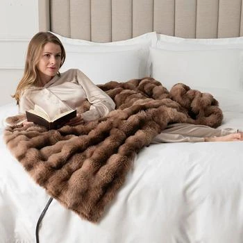Luxe Faux Fur Heated Throw Blanket - Exclusive