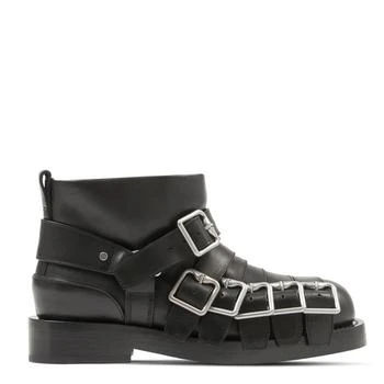 Burberry | Buckled Leather Biker Boots