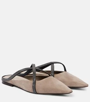 Brunello Cucinelli | Monili suede mules