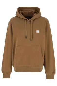 Dolce & Gabbana | Dolce & Gabbana Logo Plaque Drawstring Hoodie