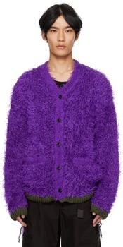 Sacai | Purple Furry Knit Cardigan