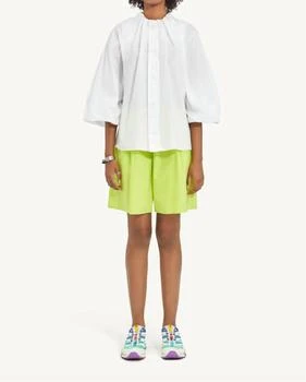 MAISON MARGIELA | Gathered Neck Long Sleeve Top In White