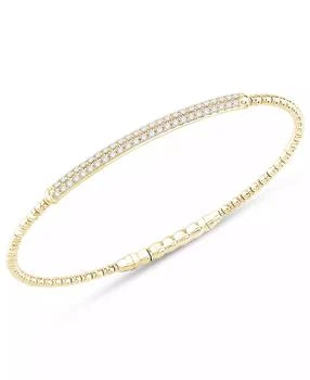 Macy's | Diamond Double Row Pavé Flexible Bangle Bracelet (1/2 ct. t.w.) in 10k Gold