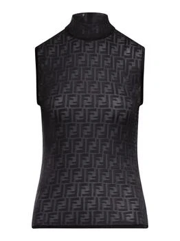 Fendi | Fendi Monogrammed High-Neck Sleeveless Top
