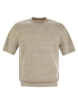 Brunello Cucinelli | Brunello Cucinelli Half English Rib Knitted T-Shirt