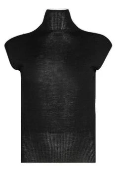 Rick Owens | Rick Owens Turtleneck Sleeveless Ribbed Hem Top