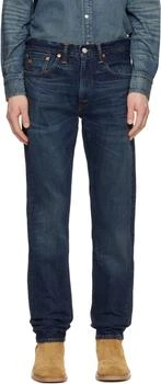 RRL Navy High Slim Bayview Selvedge Jeans
