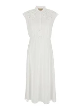 Valentino | Valentino Embroidered Poplin Midi Dress