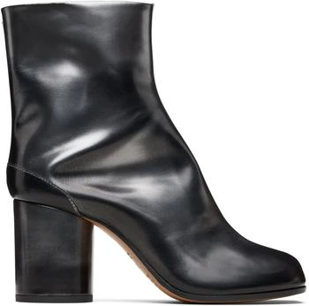 MAISON MARGIELA | Black & Silver Tabi Ankle Boots