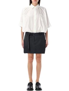 Sacai | Sacai Belted Mini Shirt Dress