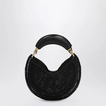 Chloé | Mini Summer Banana hobo bag in black crochet with leather details