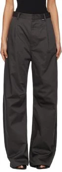 MM6 | Gray Wide Leg Twill Trousers