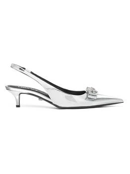 Versace | Metallic Leather Slingback Pumps