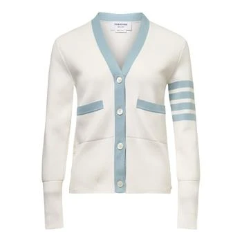 Thom Browne | Thom Browne 4-Bar Striped V-Neck Buttoned Cardigan