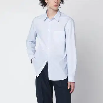 Gucci | Light blue striped shirt with Web detail