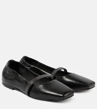 Brunello Cucinelli | Monili leather Mary Jane flats