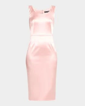 Dolce & Gabbana | Scoop-Neck Stretch Satin Midi Dress