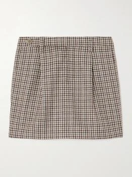 Brunello Cucinelli | 褶裥格纹羊毛迷你半身裙  - IT36