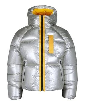 Laminated Hooded Zip-Up Puffer Jacket
