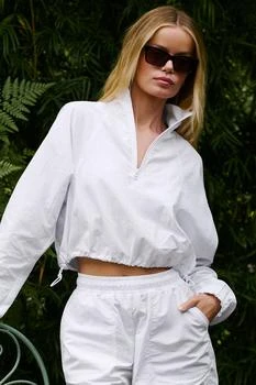 Alo Cropped 1/4 Zip Alumni Pullover - Pink Quartz