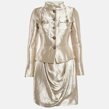 Chanel | Chanel Metallic Silk Blend Blazer and Skirt Set S