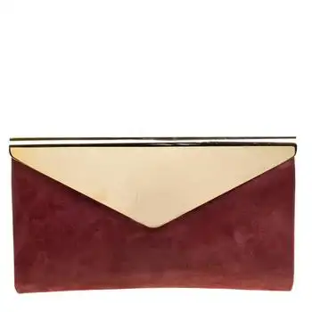 Jimmy Choo | Jimmy Choo Burgundy Shimmering Leather Charlize Clutch
