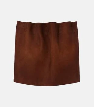 Prada | Gathered suede miniskirt