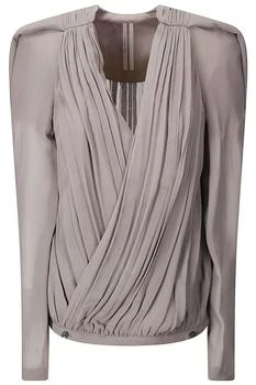 Rick Owens | Rick Owens Pleated V-Neck Jacket