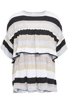 Brunello Cucinelli | Layered striped cashmere-blend top