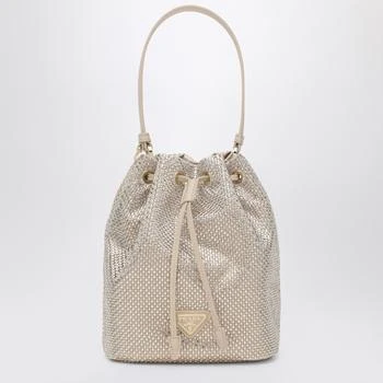 Prada | Sand-coloured bucket bag with crystals