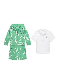 Ralph Lauren Baby Boys Polo Shirt, Terry Hoodie 
Shorts Set